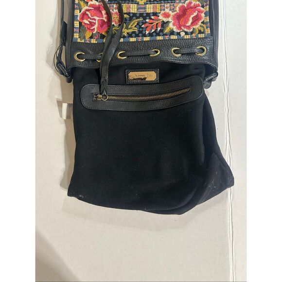 Johnny Was Johnny Was Axton Embroidered Leather Pull Closure Purse Crossbody Bag - Picture 6 of 12